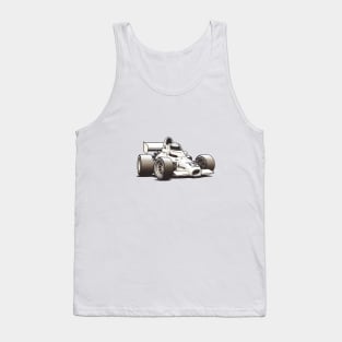 White Formula One Race Car Tank Top